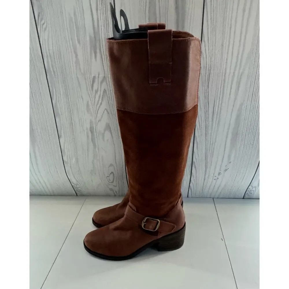 Lucky Brand Womens KAILAN Sz 6.5 Leather Riding Boots  Rye Brown